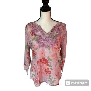 Vintage Goa embroidered floral blouse